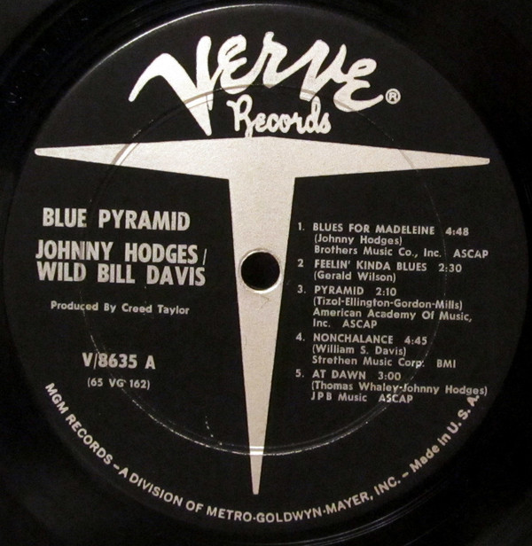 Johnny Hodges - Wild Bill Davis – Blue Pyramid. UK 1966 Verve Records – SVLP 9157 (Promo.) Vinyl LP Johnny Hodges - Wild Bill Davis – Blue Pyramid. UK 1966 Verve Records – SVLP 9157 (Promo.) Vinyl LP
