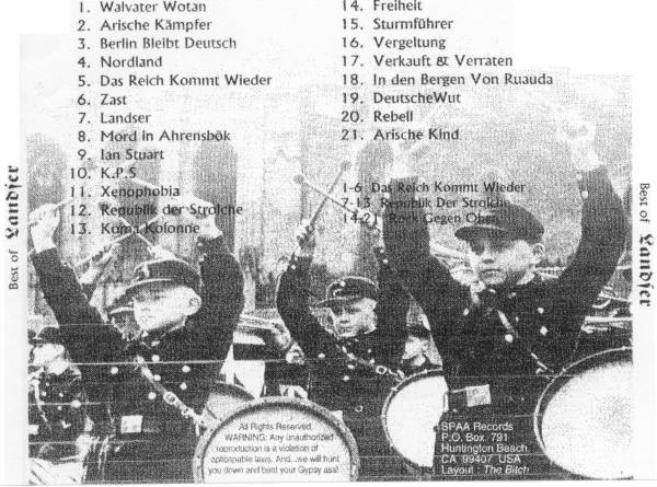 Альбом Best Of Landser, год выпуска 2001, артисты Landser, стиль